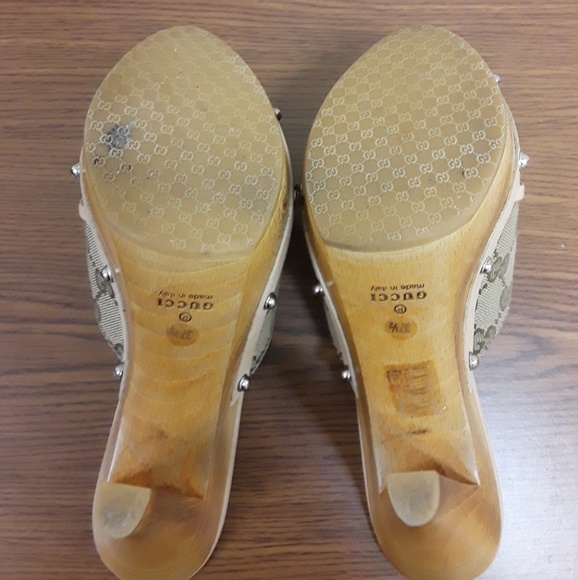 Gucci Horsebit Wood Wooden Platform Clogs - Picture 3 of 5